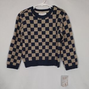 NWT Tommy Bahamas Checkered Navy and Tan Sweater Boys Size 4T
